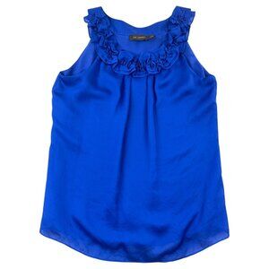 The Limited Royal Blue Sleeveless Ruffled Top